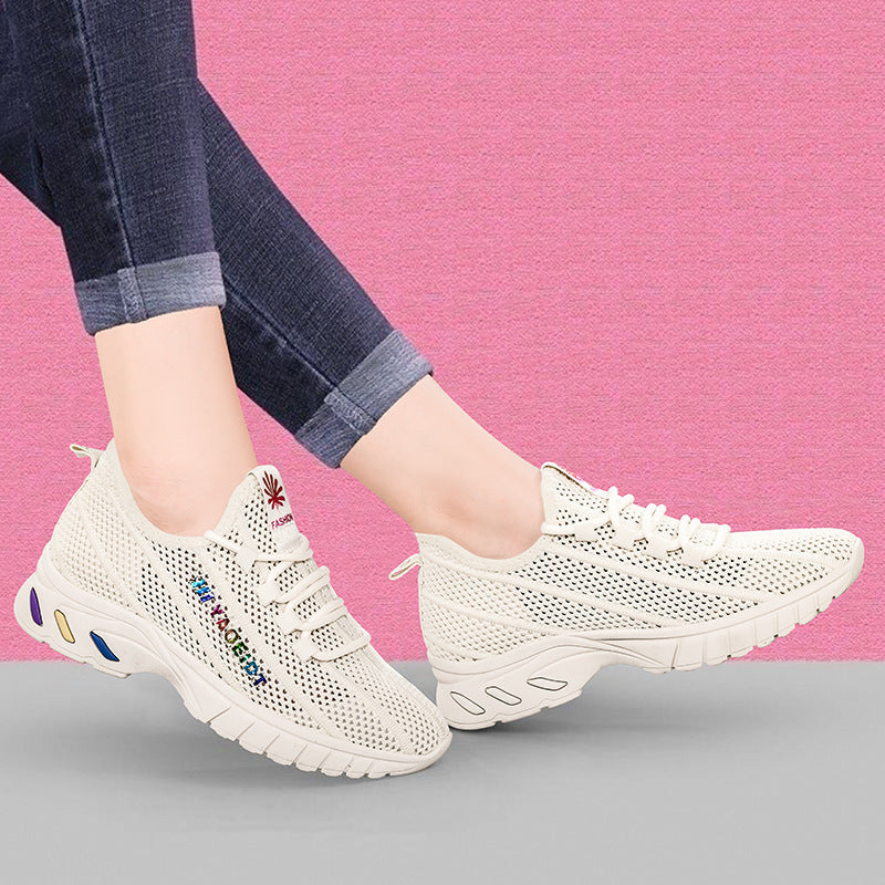 Damen Sportliche Freizeitschuhe mit elastischem Schnürsystem und atmungsaktiver Oberflächenstruktur R&B