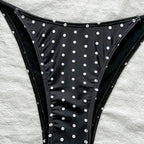 Damen Triangel-Bikini mit verspieltem Punktenmuster und verstellbarem Bund