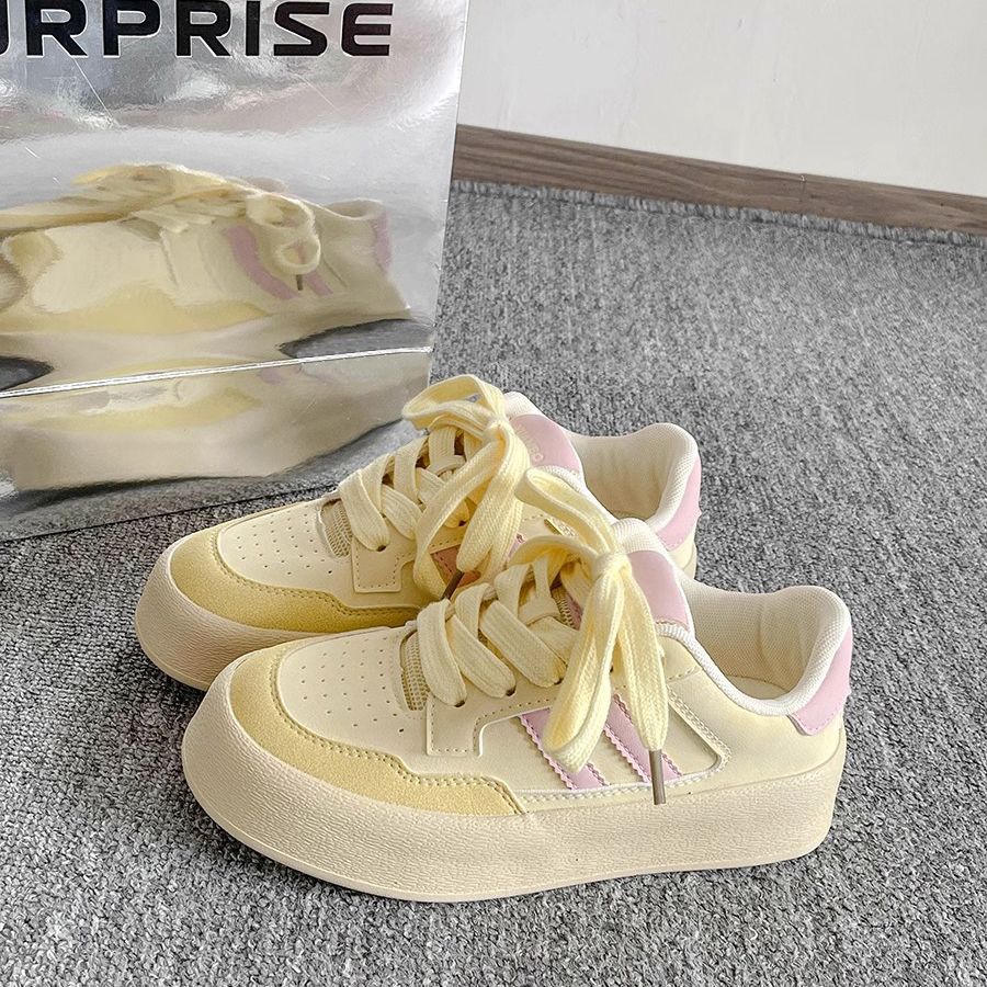 Damen Plattform Sneakers mit atmungsaktiver Obermaterialkombination und rutschfester Sohle