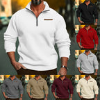 Herren lässiger Pullover mit halbem Reißverschluss und strukturiertem Design R&B