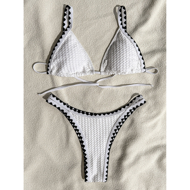 Damen Triangel-Bikini mit raffinierten Kontrastdetails R&B