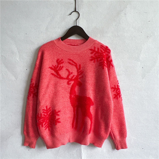 Damen Weihnachtspullover mit festlichem Rentierdesign und hochwertiger Strickqualität R&B