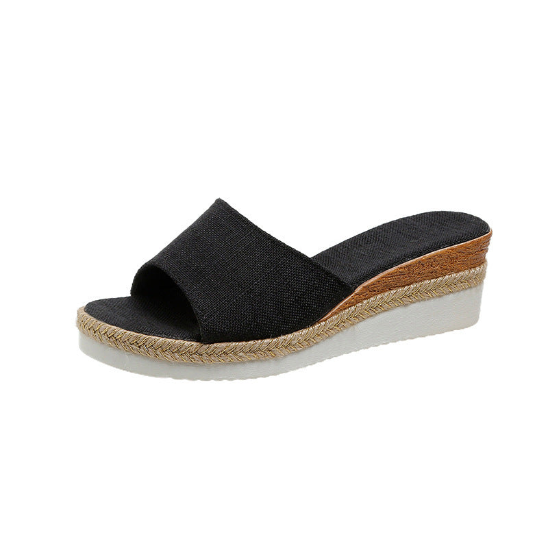 Damen Wedge-Pantoletten mit lässigem Riemen und komfortabler Fersenerhöhung R&B