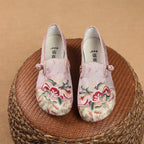 Damen elegante und bequeme Ballerinas mit floralem Stickdesign R&B