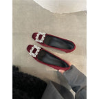 Damen elegante Flachschuhe mit funkelndem Strassbesatz R&B