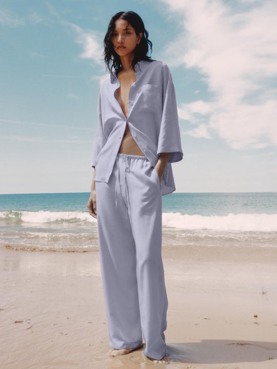 Damen lässiges Satin-Set R&B