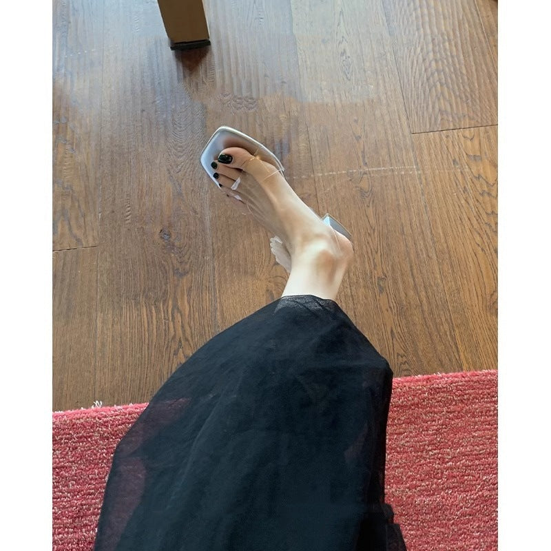 Damen elegante Mules mit dekorativen Blumenakzenten R&B