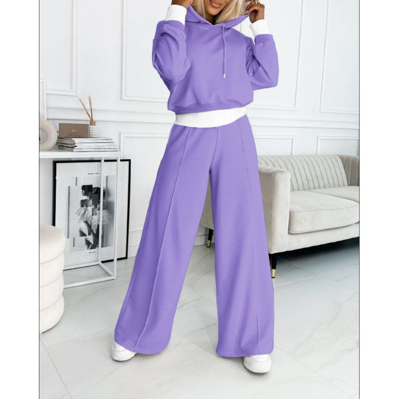 Damen Sportliches Lounge-Set mit weitem Schnitt und Kapuze R&B
