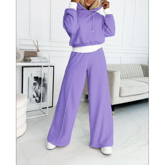 Damen Sportliches Lounge-Set mit weitem Schnitt und Kapuze R&B