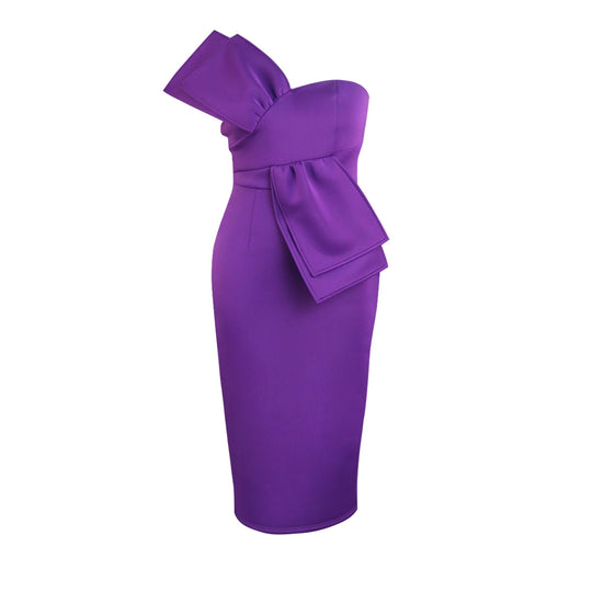 Damen Etuikleid mit asymmetrischem Design und schickem Detail R&B