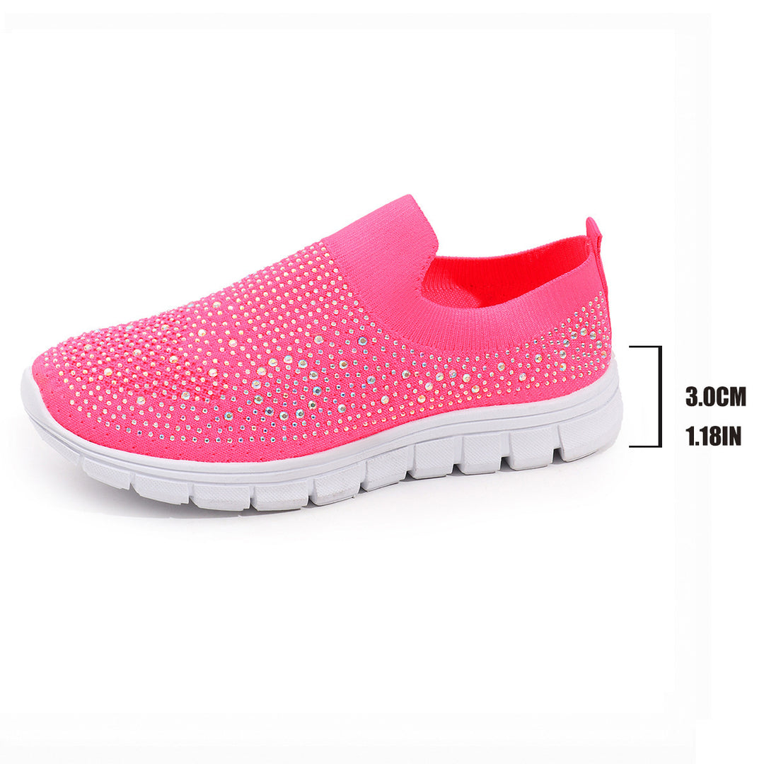 Damen Slip-On Sneakers mit funkelnden Strass-Applikationen R&B