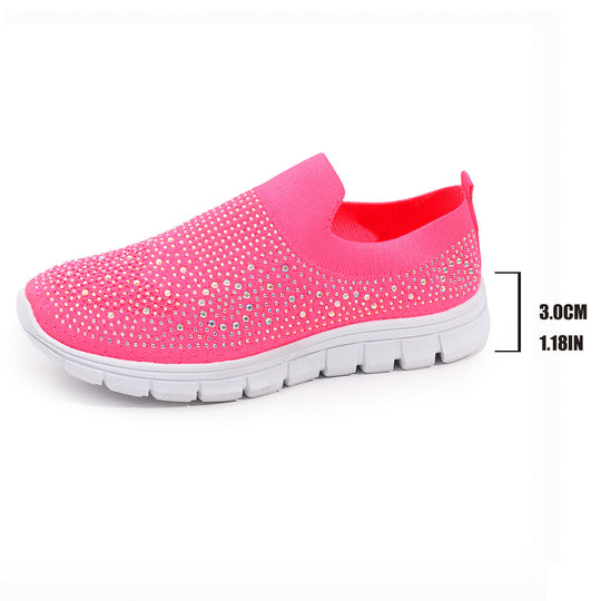 Damen Slip-On Sneakers mit funkelnden Strass-Applikationen R&B