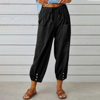 Damen modische Freizeit-Hose mit praktischen Taschen und elastischen Bündchen R&B