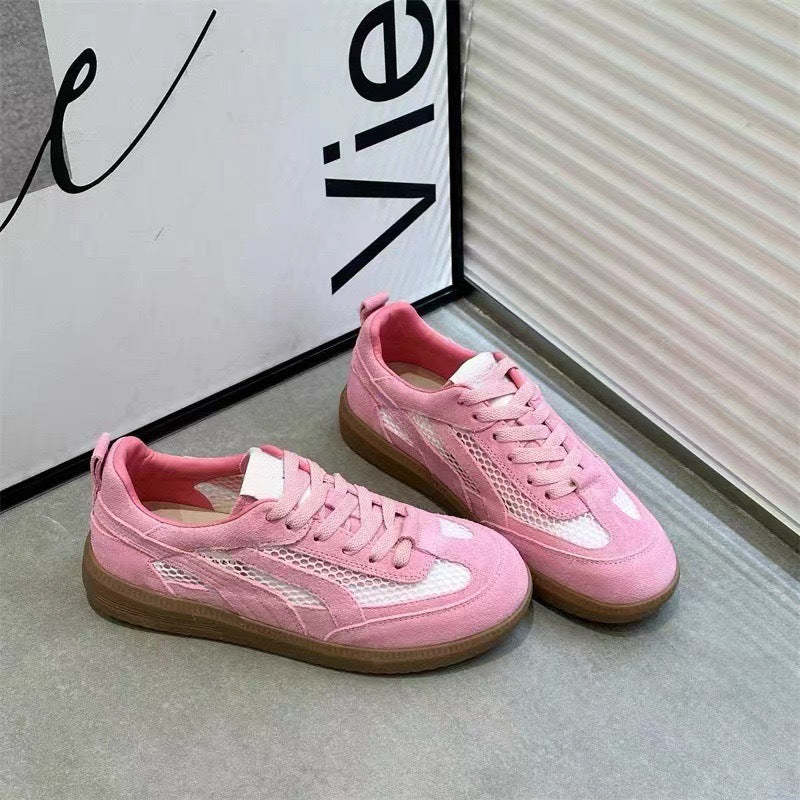 Damen Retro-Sneaker mit atmungsaktiver Oberflächenstruktur und strukturierter Sohle