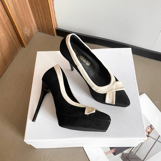 Damen elegante Pumps mit modischer Schleifenverzierung R&B