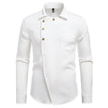 Herren elegantes Hemd mit asymmetrischem Knopfdesign R&B