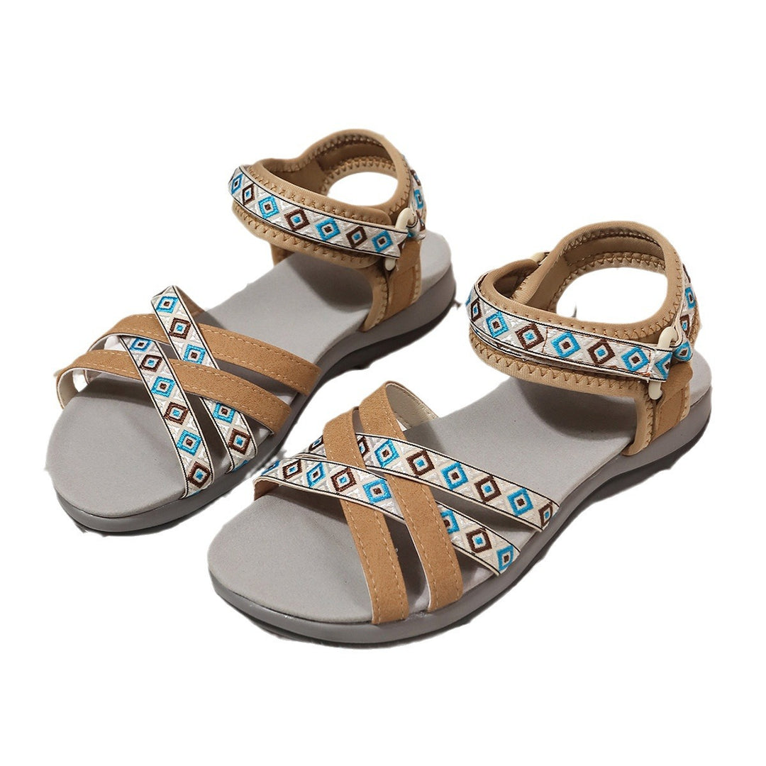 Damen Komfortable Riemensandalen mit modischem Ethno-Muster R&B