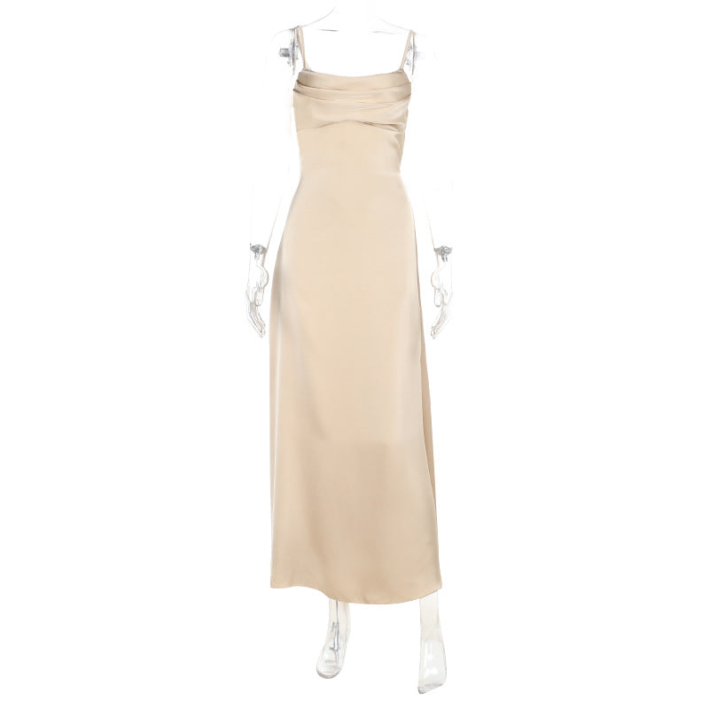 Damen Elegantes Maxikleid mit raffiniertem Cowl-Ausschnitt