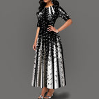 Damen Maxikleid mit kreativen Spritzmuster R&B