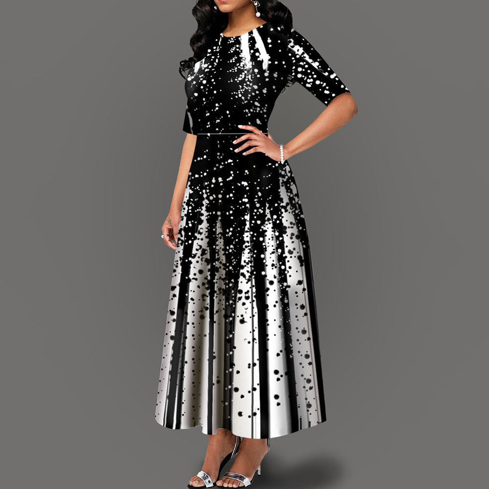 Damen Maxikleid mit kreativen Spritzmuster R&B