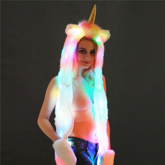 Damen LED Leuchtendes Einhorn-Schal R&B