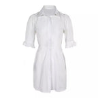 Damen Hemdblusenkleid mit schickem Kragen und praktischen Seitentaschen R&B