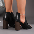 Damen Sandaletten mit peep-toe Design und modischem Reißverschluss R&B
