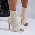 Damen High-Heels mit atemberaubendem netzartigem Obermaterial und elegantem Peep-Toe R&B