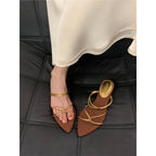 Damen elegante Slingback Mules mit modischem Riemchendesign R&B