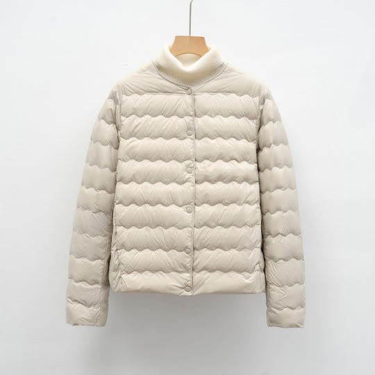 Damen Leichte gesteppte Jacke mit hochgeschlossenem Kragen und elastischen Bündchen R&B