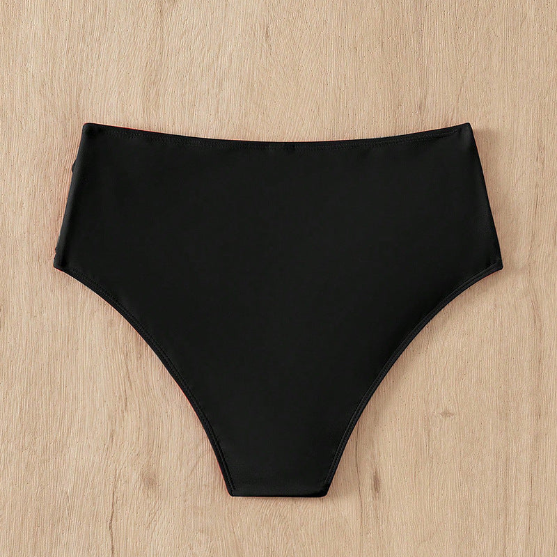 Damen Hohe Taille Bikinihose mit Rüschendesign