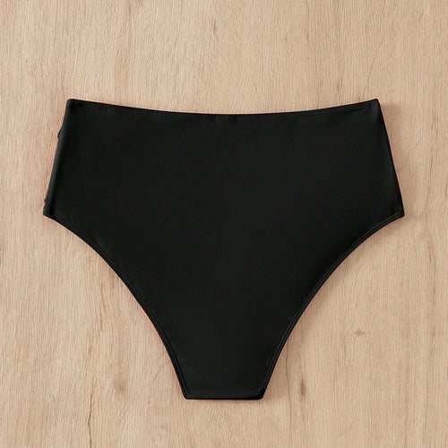 Damen Hohe Taille Bikinihose mit Rüschendesign R&B