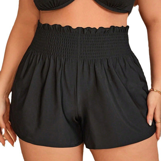 Damen Badeshorts mit elastischem Bund und modischem Volant R&B