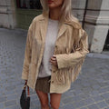 Damen Wildlederjacke mit Fransen und oversized Schnitt R&B