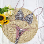 Damen Triangel-Bikini-Set mit fröhlichem Kirschmuster und verstellbaren Trägern R&B
