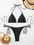 Damen Triangel-Bikini-Set mit kreativem Bindesystem und hohem Beinausschnitt R&B