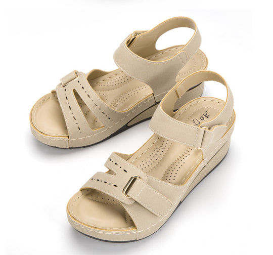 Damen Komfortable Wedge-Sandalen mit verstellbarem Riemen R&B