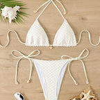 Damen Triangel-Bikini mit kunstvollem Häkelmuster R&B
