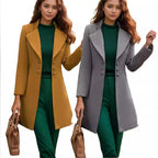 Damen eleganter und taillierter Trenchcoat mit strukturiertem GewR&Be R&B