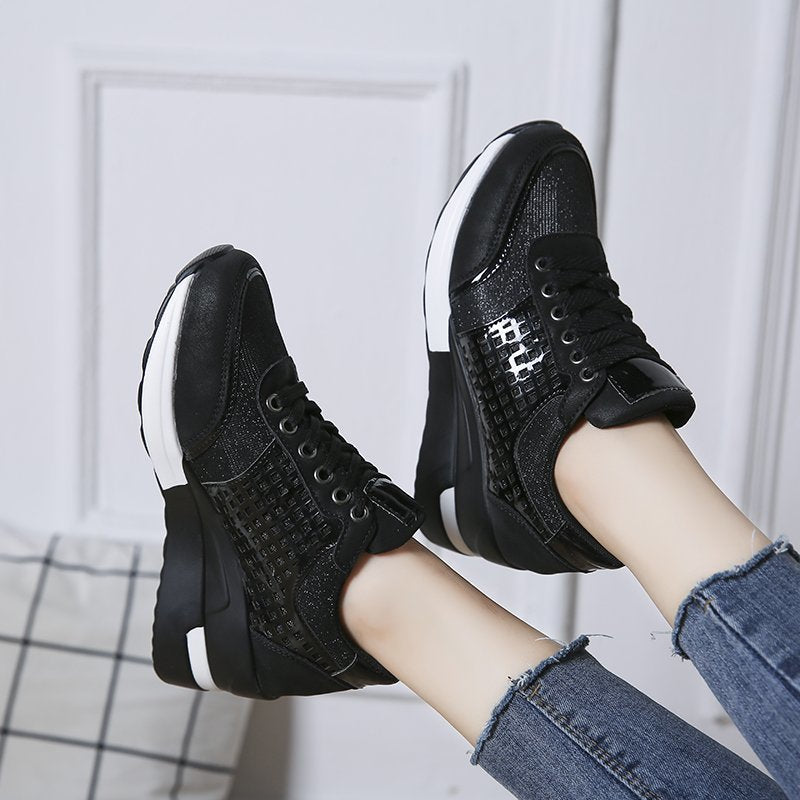 Damen Sneaker mit Leopard-Print und atmungsaktiver Mesh-Oberfläche R&B