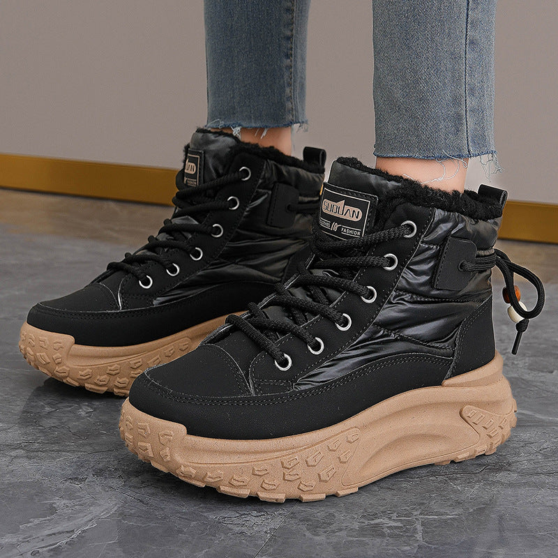 Damen modische hohe Sneakers mit isolierendem Futter und rutschfester Sohle R&B
