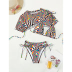 Damen Bikini-Set mit transparentem Oberteil und verstellbaren Trägern R&B