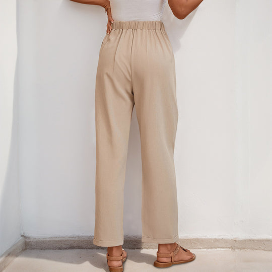 Damen Modische Stoffhose mit weitem Schnitt und eleganter Bundfalte R&B