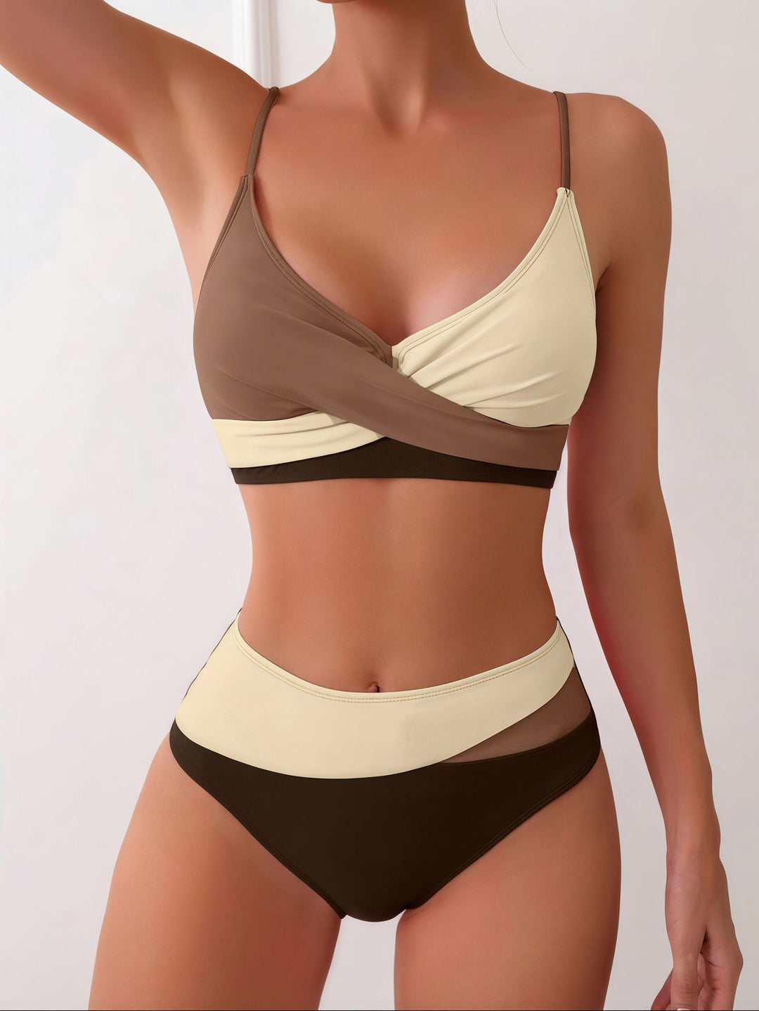Damen Bikini-Set mit modischem Wickeldesign und hohem Taillenslip R&B