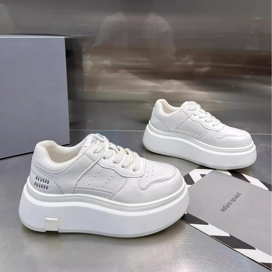 Damen Chunky Sneaker mit hoher Plattform und atmungsaktiver Obermaterialstruktur R&B