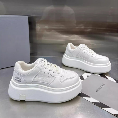 Damen Chunky Sneaker mit hoher Plattform und atmungsaktiver Obermaterialstruktur R&B