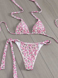 Damen Floral Triangel-Bikini mit seitlichen BindR&Bändern R&B