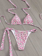 Damen Floral Triangel-Bikini mit seitlichen BindR&Bändern R&B
