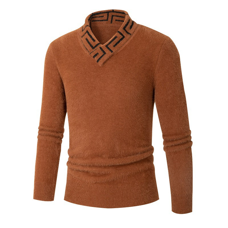Herren modischer Pullover mit schickem Stehkragen und strukturiertem Design R&B