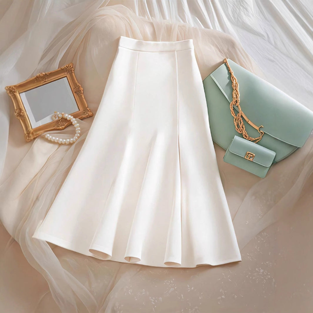 Damen Eleganter Midirock mit Knopfdetails und schwingendem Saum R&B